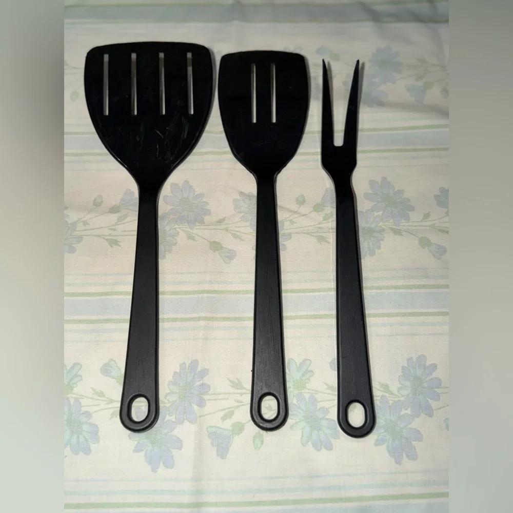 Tailor Made Products Black Nylon Utensils Set of 3 Slotted‎ Spatulas